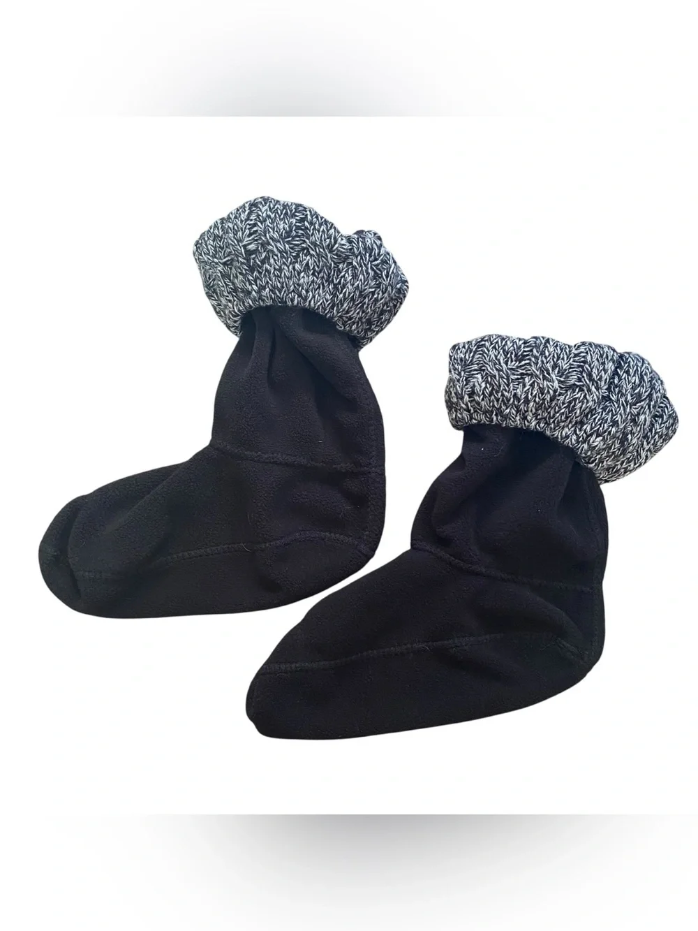 Hunter Black and Gray Short Fleece Boot Socks Size Medium